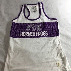 Pressbox TCU Horned Frogs White Casual Tank SZ Large NWT